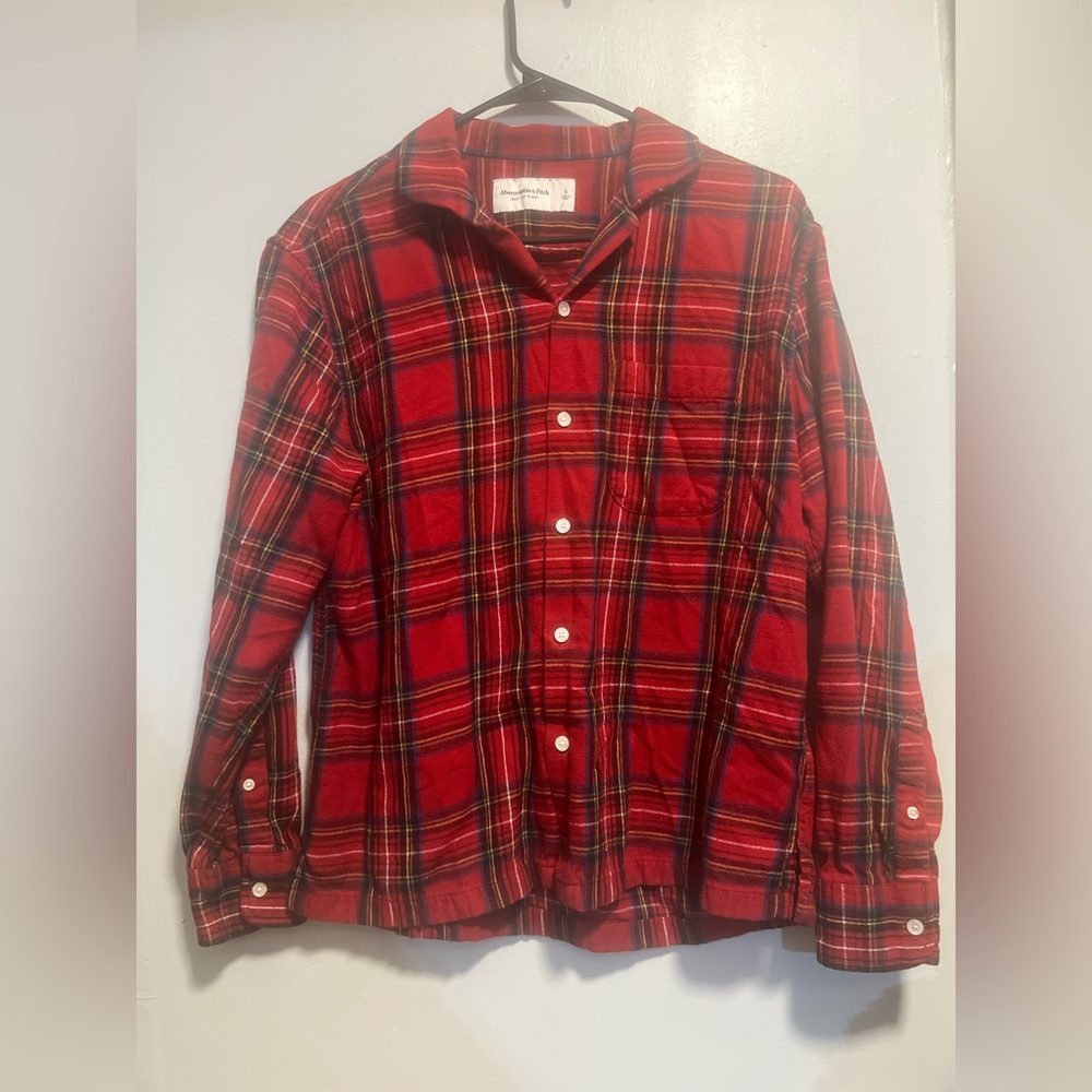 Abercrombie & Fitch Red Plaid Button Down Shirt